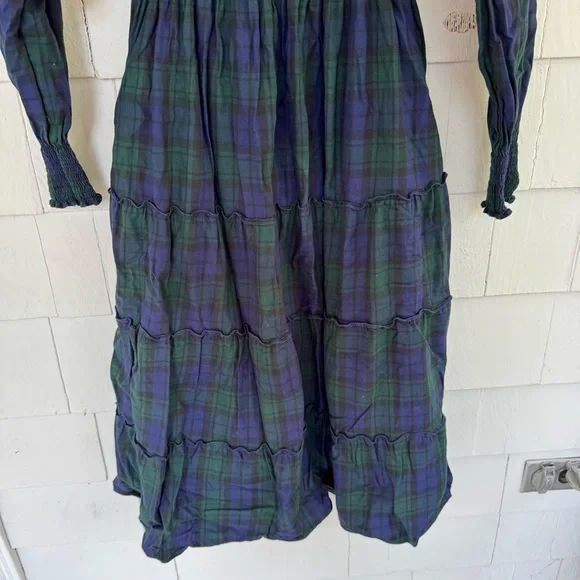 Hill House Naomi Nap Dress Long Sleeve Blackwatch Tartan Plaid size XS - Picture 8 of 13